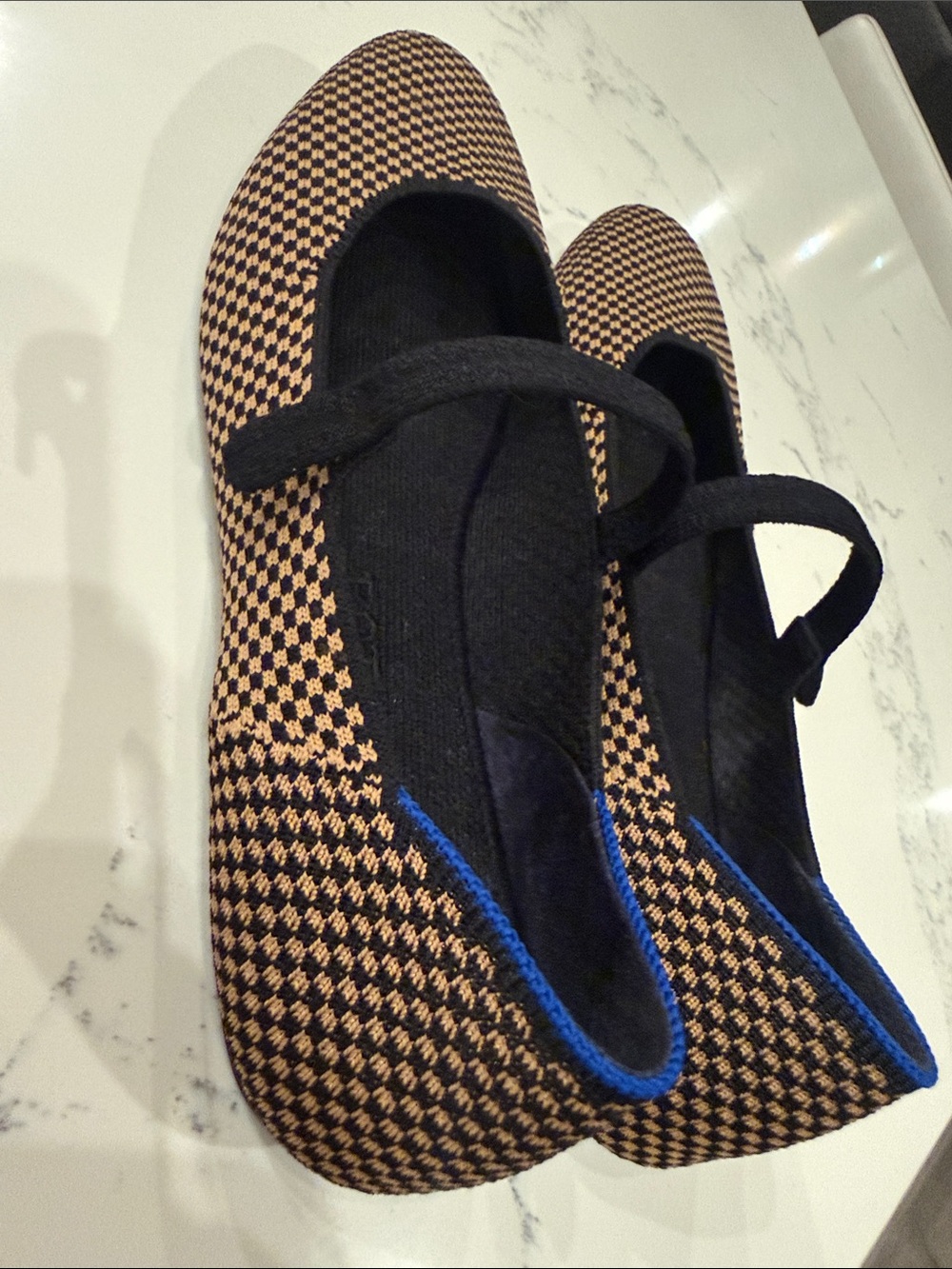 Rothy's The Square Mary Jane in Wren Brown and Black Micro Checkered Size 9 - Picture 4 of 11